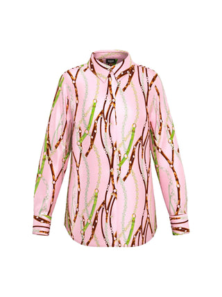 Camicia in twill di viscosa stampata