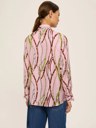 Camicia in twill di viscosa stampata