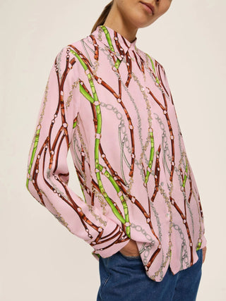 Camicia in twill di viscosa stampata