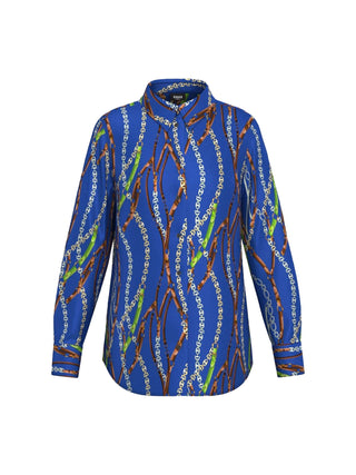 Camicia in twill di viscosa stampata