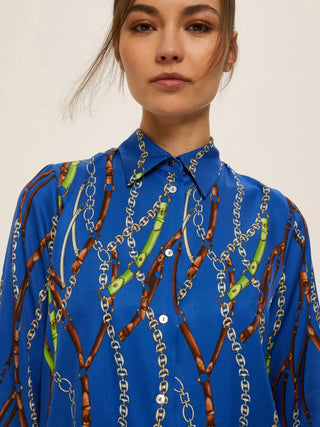 Camicia in twill di viscosa stampata