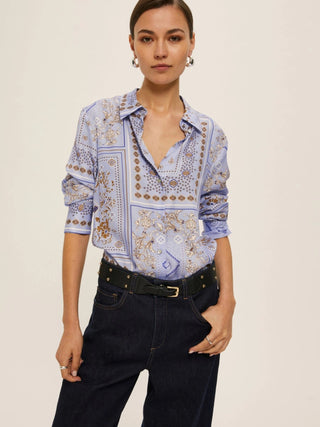 Camicia in twill di viscosa stampata