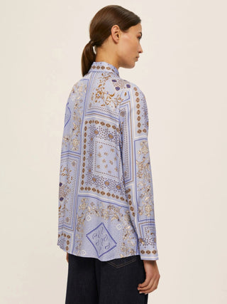 Camicia in twill di viscosa stampata