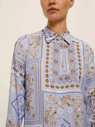 Camicia in twill di viscosa stampata