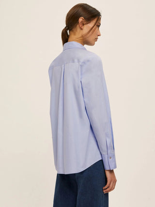 Camicia in popeline con dettagli di perle e strass