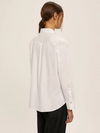 Camicia in popeline con dettagli di perle e strass