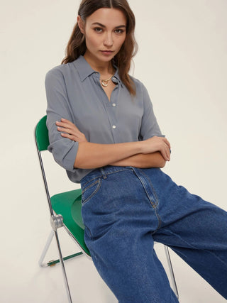 Camicia in misto seta