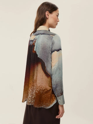 Camicia in raso stampato