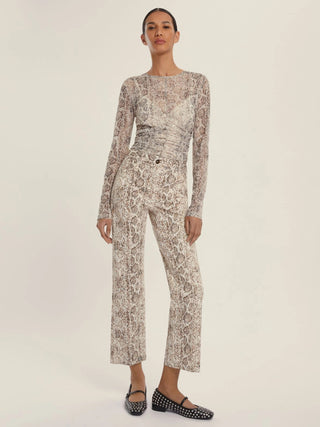 Pantalone dritto in gabardina stretch