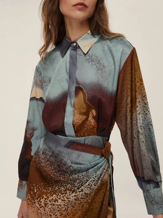 Abito in twill con nodo