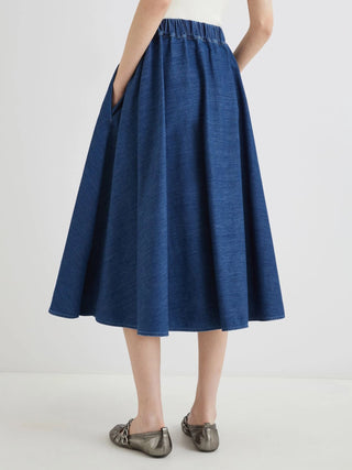 Gonna a ruota in denim