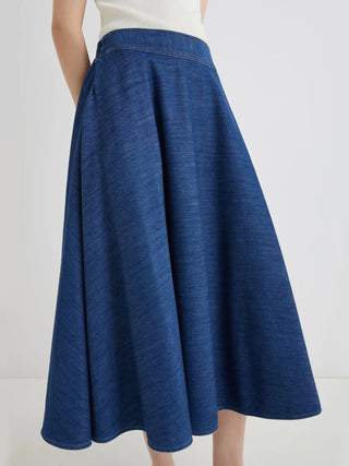 Gonna a ruota in denim