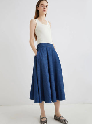 Gonna a ruota in denim