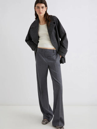 Pantalone dritto in misto lana