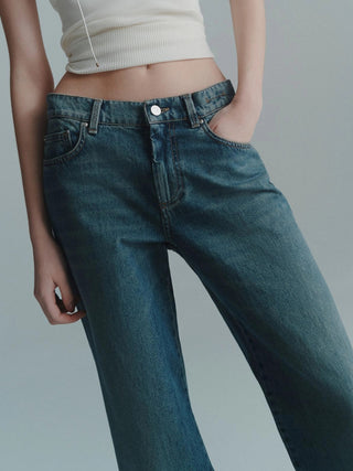 Jeans wide leg a vita bassa