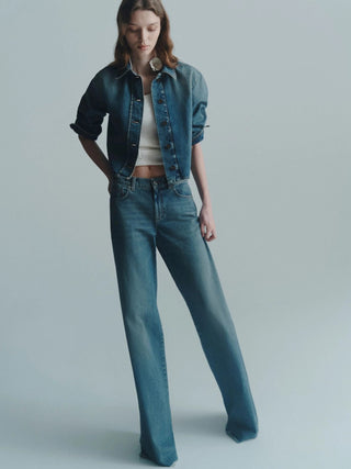 Jeans wide leg a vita bassa