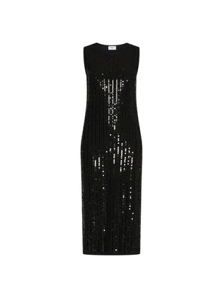 Abito smanicato con paillette