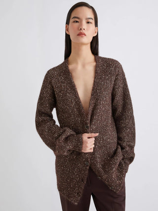 Cardigan in mohair e alpaca