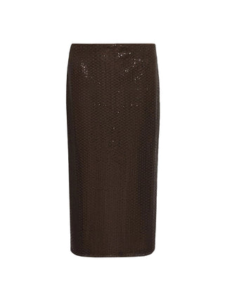 Gonna longuette con paillette