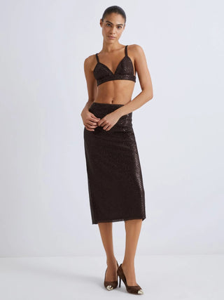 Gonna longuette con paillette