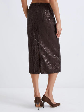 Gonna longuette con paillette