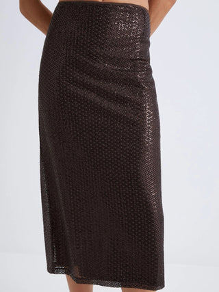 Gonna longuette con paillette