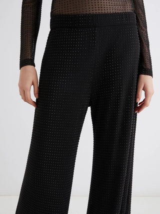 Pantalone in jersey con strass