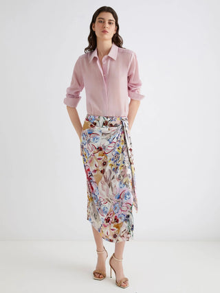 Gonna in raso stampato