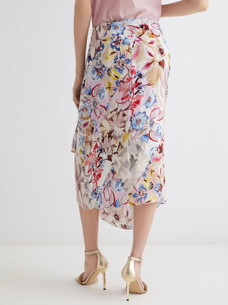 Gonna in raso stampato