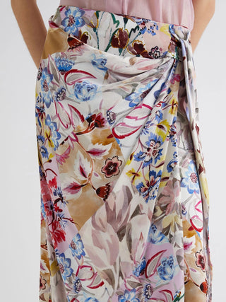 Gonna in raso stampato