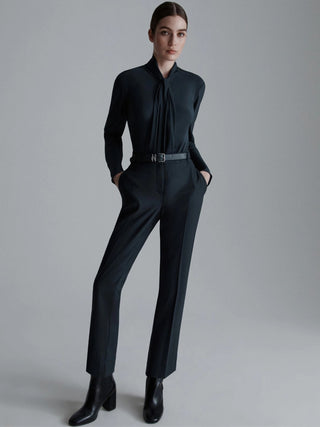 Pantalone slim in gabardina