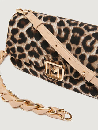 Borsa imbottita in tessuto maculato