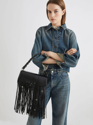 Borsa con frange e occhielli