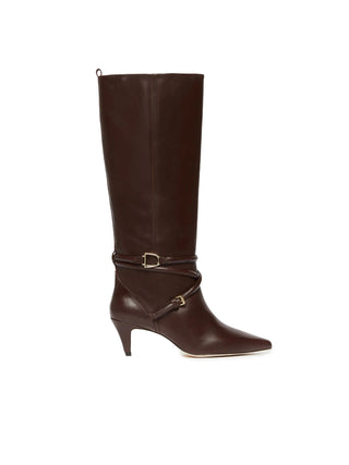 Stivale a tubo in pelle