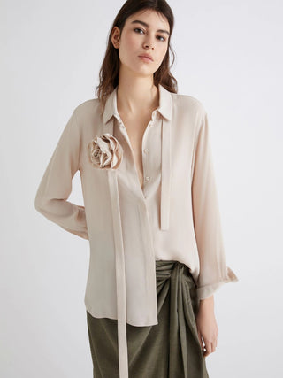 Camicia in crepe misto seta