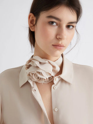 Camicia in crepe misto seta