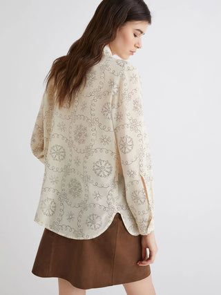 Camicia in crepe stampato