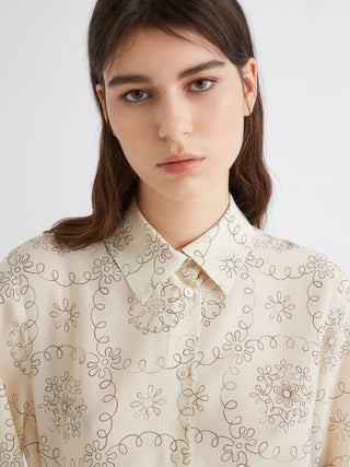 Camicia in crepe stampato