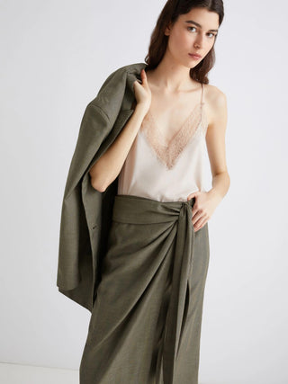 Top sottoveste in misto seta