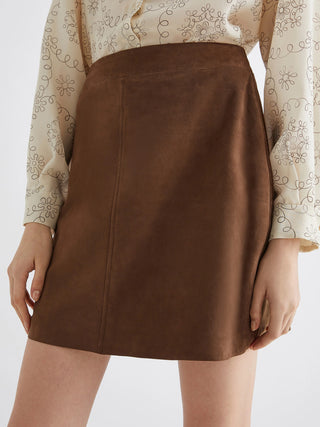 Mini gonna in suede