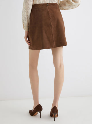 Mini gonna in suede