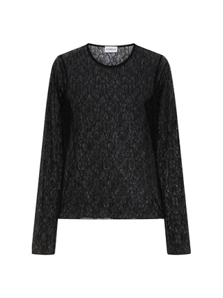 T-shirt in pizzo stretch