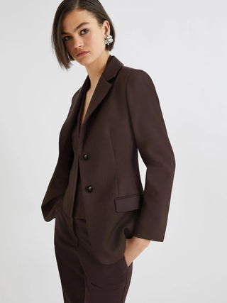 Blazer monopetto in misto lana