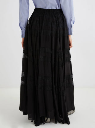 Gonna con inserti in pizzo