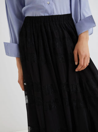 Gonna con inserti in pizzo