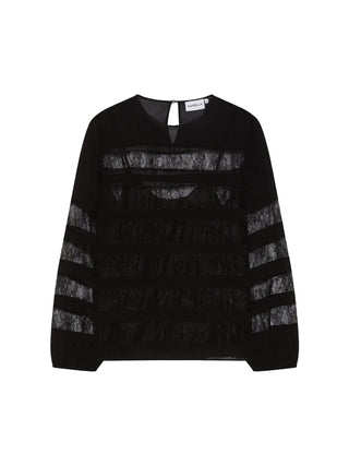 Blusa in georgette con pizzo