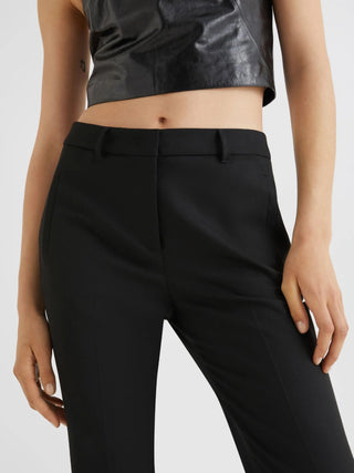 Pantalone flare con cintura a fiore