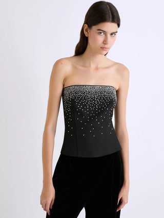 Bustier ricamato con strass