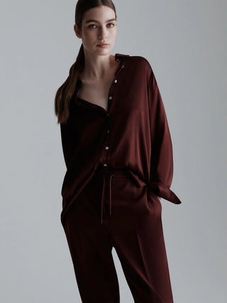 Camicia in raso di misto seta