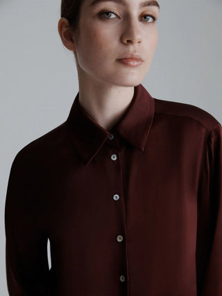 Camicia in raso di misto seta